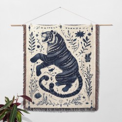 Indigo Tiger Woven Blanket