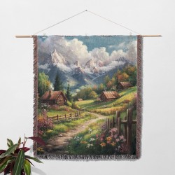 Mountain Cottage Woven Blanket