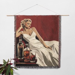 Vintage Lady Woven Blanket