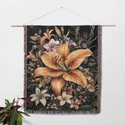 Golden Lily Woven Blanket