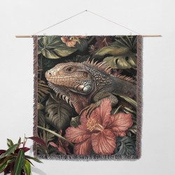 Tropical Iguana Woven Blanket