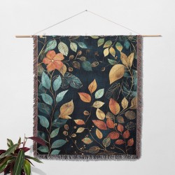 Autumn Leaves Woven Blanket