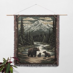Bear Family Woven Blanket
