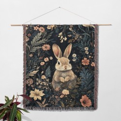 Woodland Bunny Woven Blanket