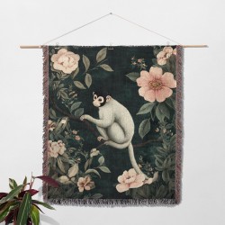 Botanical Monkey Woven Blanket