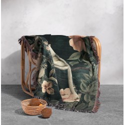 Botanical Monkey Woven Blanket