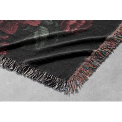 Floral Goat Woven Blanket