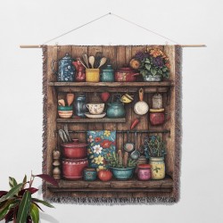 Rustic Kitchen Shelf Woven...