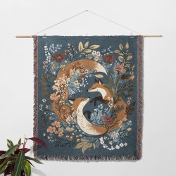 Enchanted Foxes Woven Blanket