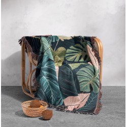 Tropical Leaves Woven Blanket